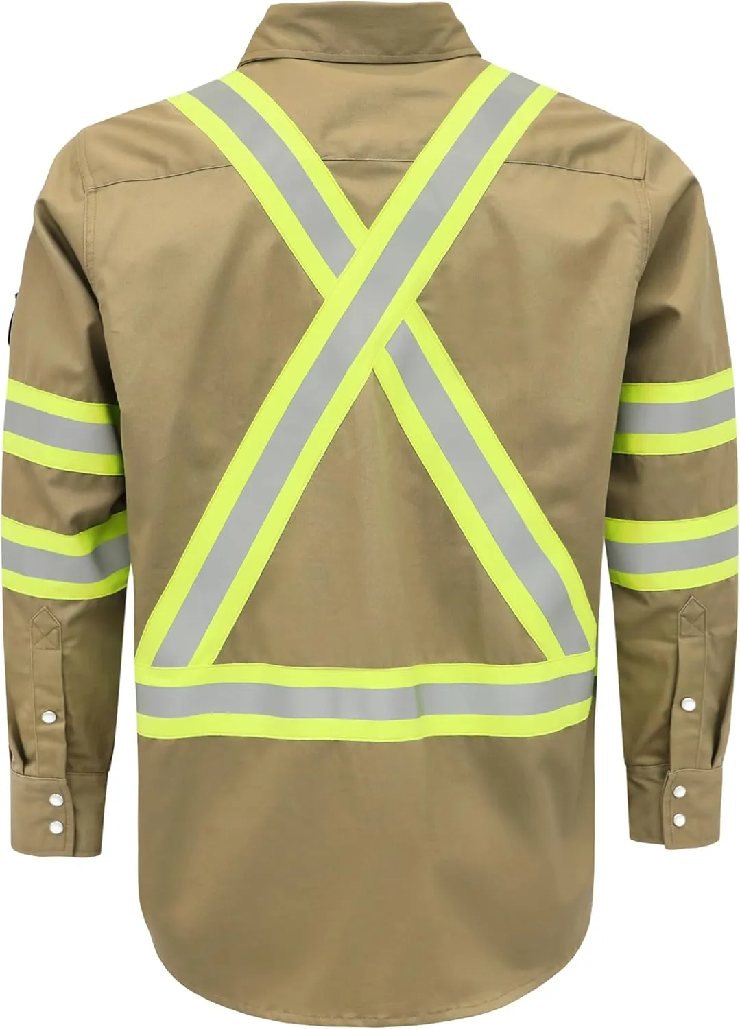 BOCOMAL FR Shirts High Visibility/Hi Vis Flame Resistant/Fire Retardant Shirt 7.5oz Men's Reflective Shirts