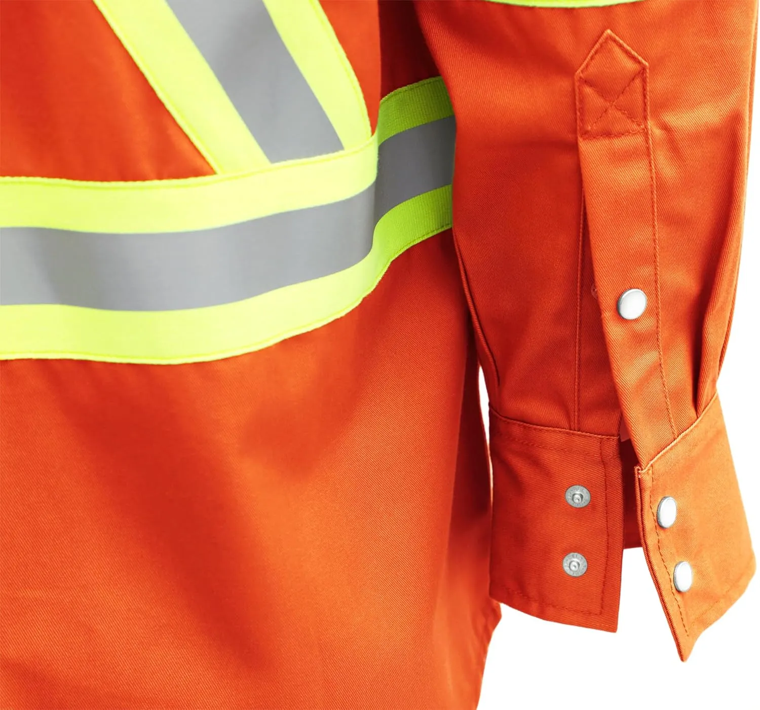 BOCOMAL FR Shirts High Visibility/Hi Vis Flame Resistant/Fire Retardant Shirt 7.5oz Men's Reflective Shirts