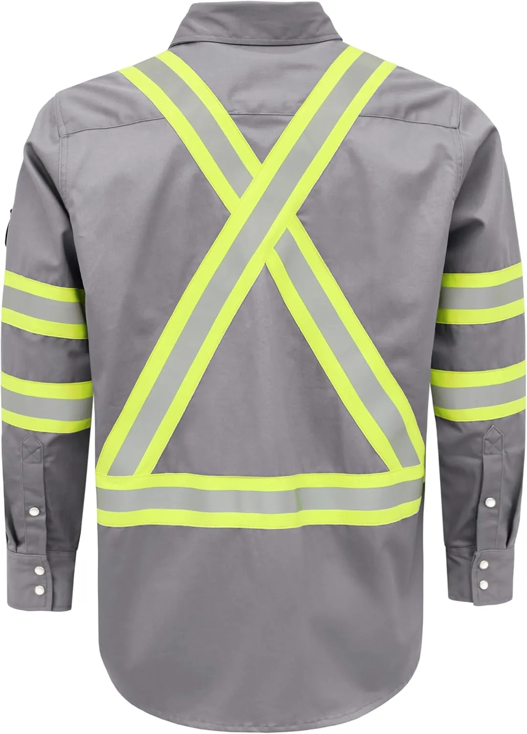 BOCOMAL FR Shirts High Visibility/Hi Vis Flame Resistant/Fire Retardant Shirt 7.5oz Men's Reflective Shirts