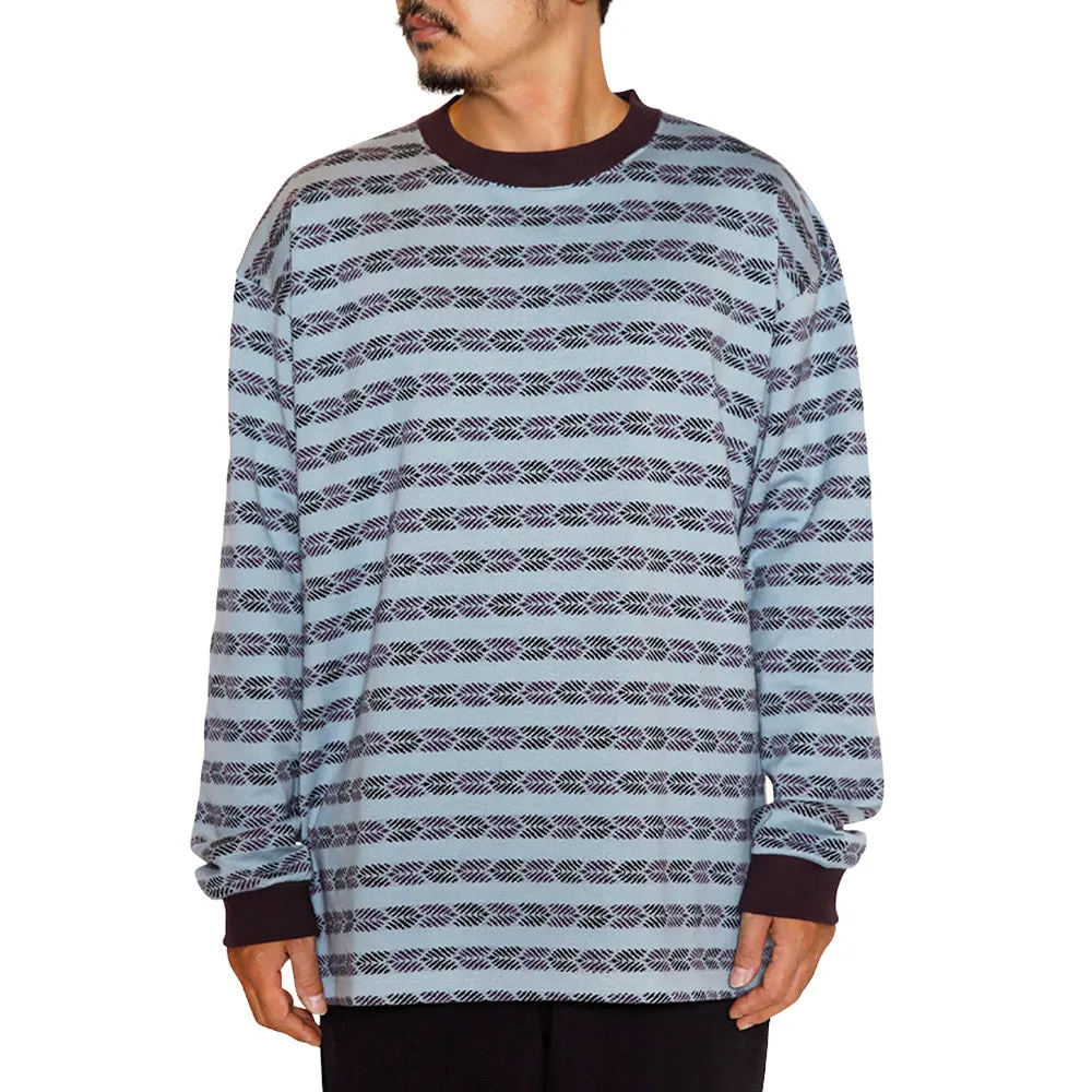 BORDER JACQUARD DROP SHOULDER L/S CS