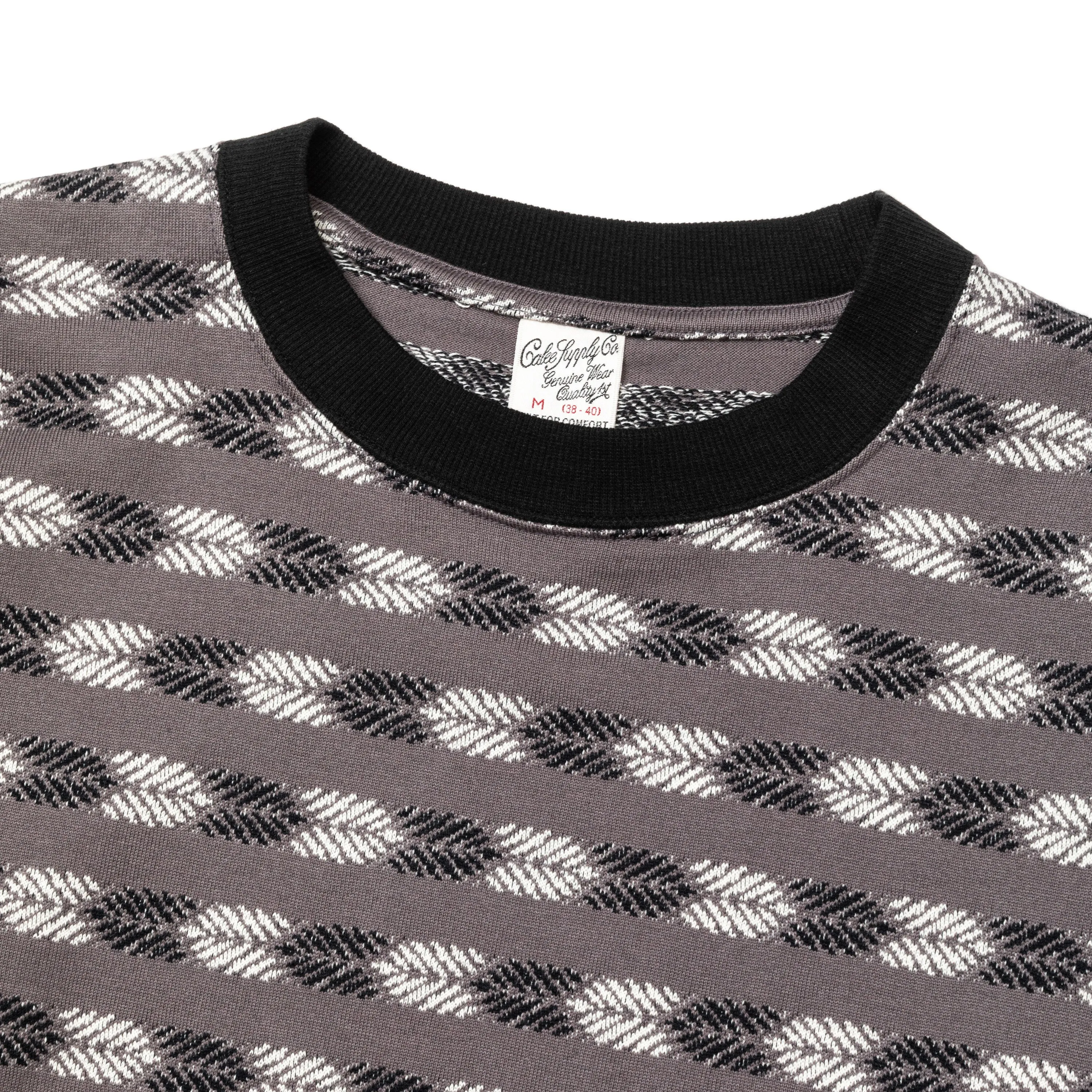 BORDER JACQUARD DROP SHOULDER L/S CS