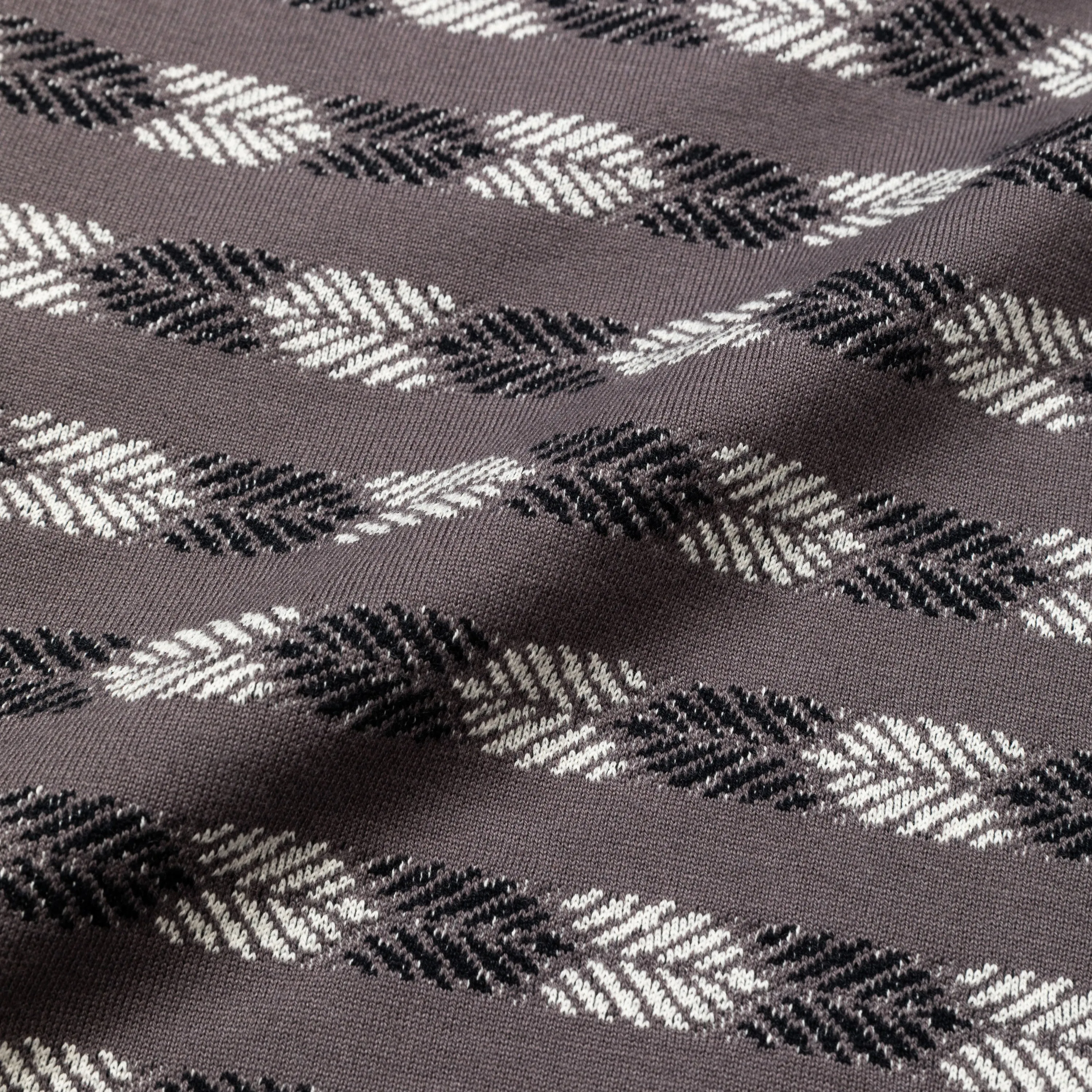 BORDER JACQUARD DROP SHOULDER L/S CS
