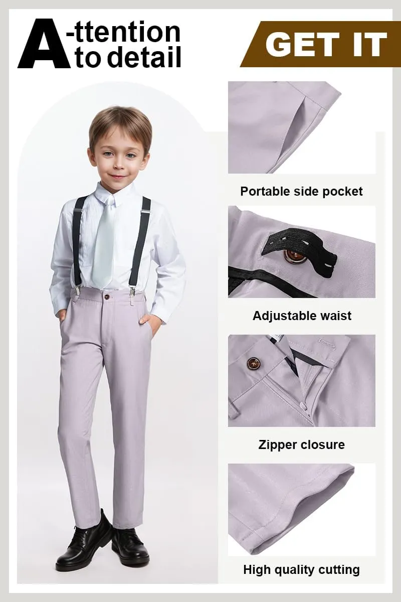 Boys Adjustable Waist Relaxed Fit Pant Toddler Boy School Uniform Dress Pants