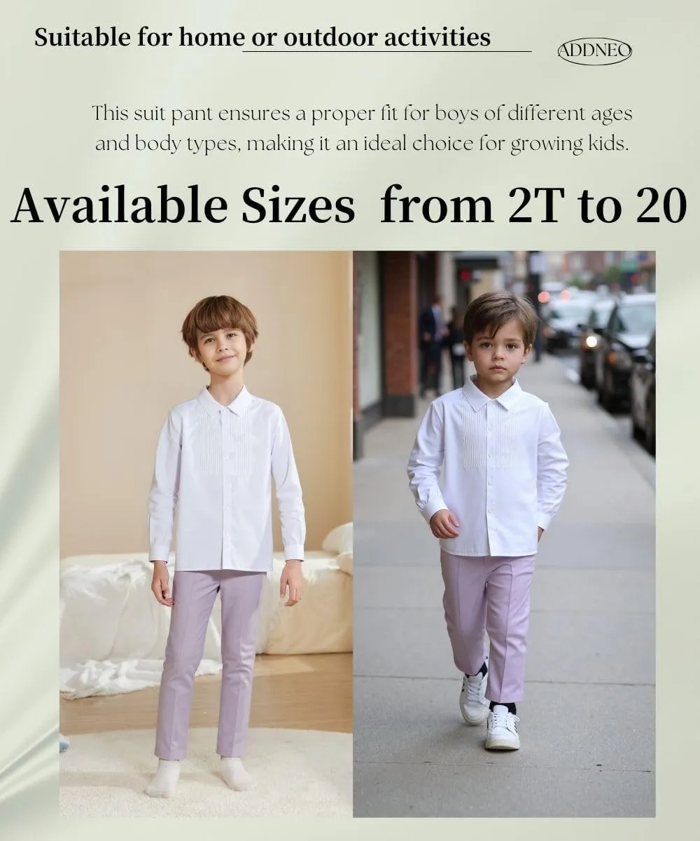 Boys Adjustable Waist Relaxed Fit Pant Toddler Boy School Uniform Dress Pants
