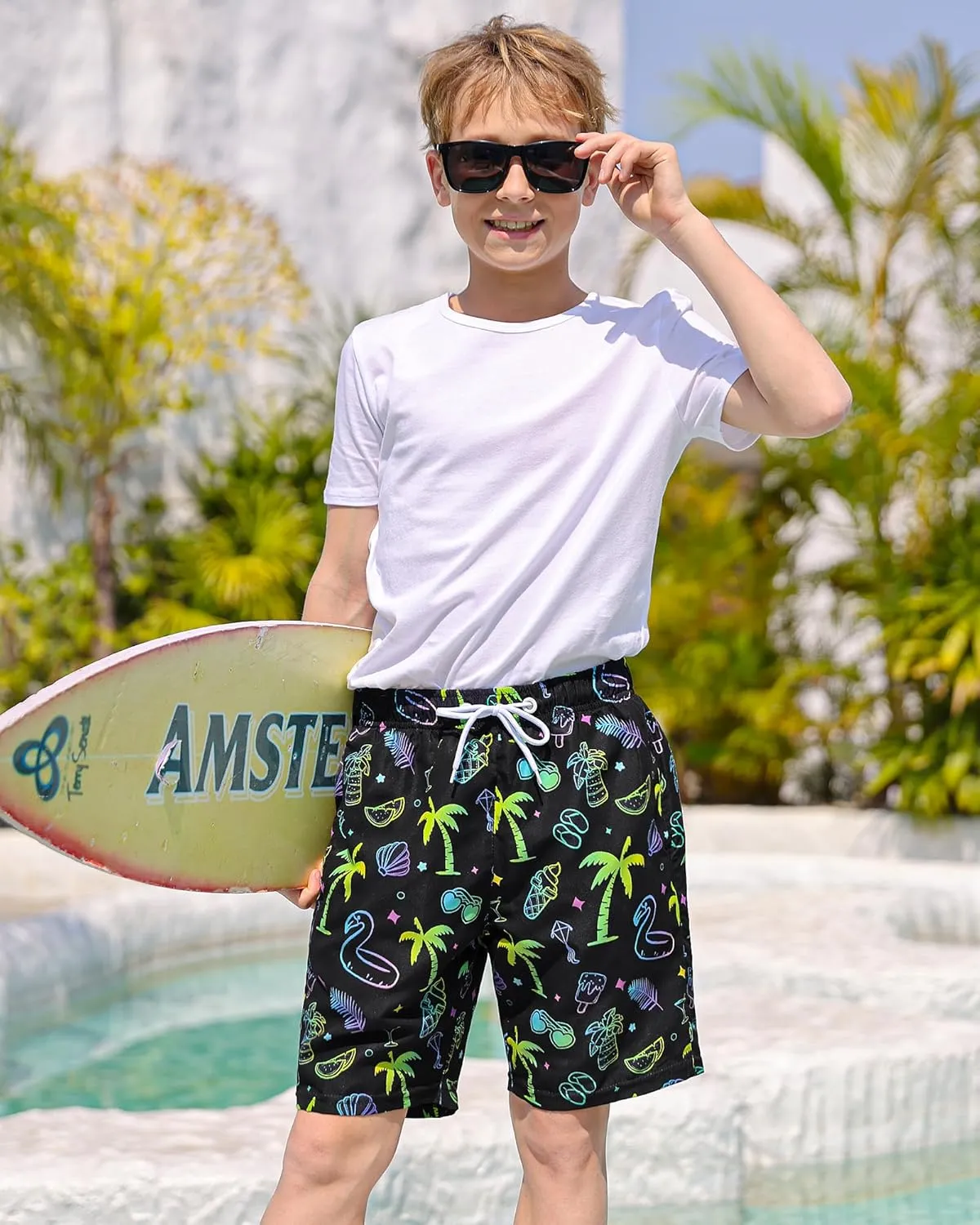 Boys Swim Trunks Board Shorts Teen Boys Swimsuit Quick Dry Swimwear Swimming Shorts Bathing Suit Size 8,10-12,14-16