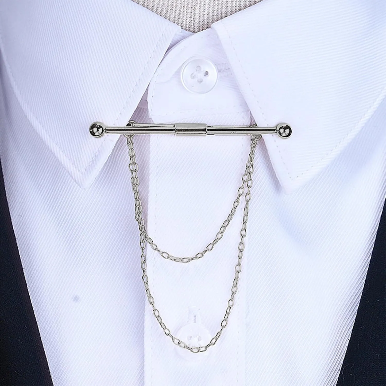 Brooches and Pins for Women Bee Chain Collar Pins for Sambas Safety Brooch Pins for Clothes Business Suit Collar Bar Pin Christmas Pins and Brooches Jewelry Gifts