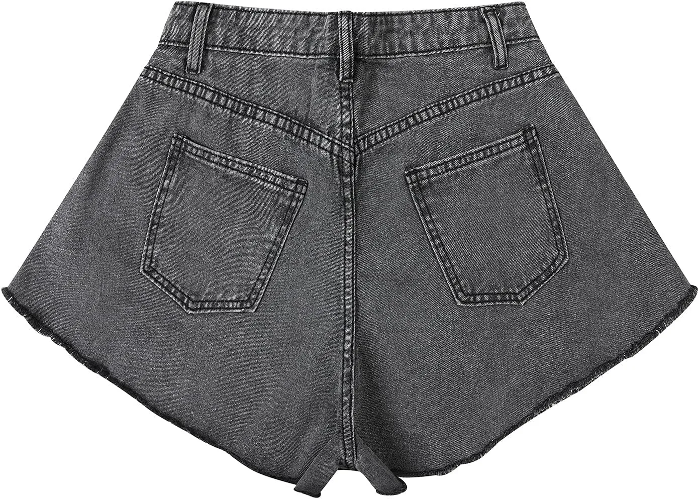 BTDECLAR Women's High Waisted Jean Shorts Casual Loose Wide Leg Raw Hem Distressed Ripped Denim Shorts Skirts with Pockets