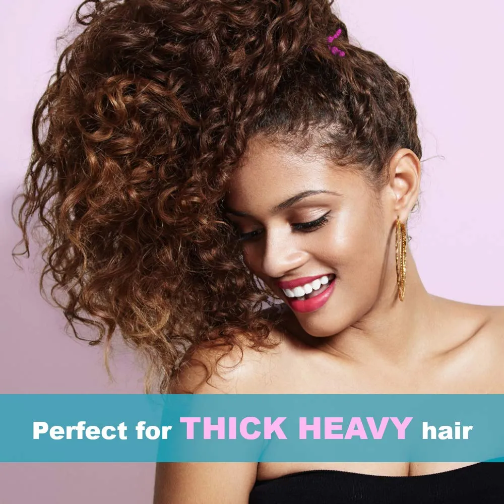 Bunzee Bands - NEW Ultimate Headband Hair Tie for Thick Heavy Natural Kinky & Curly Hair. Adjustable Sizing for the Perfect Ponytail, Hair Bun, High Puff and Updos - PATENT PENDING (Pack of 1, Black Striped)
