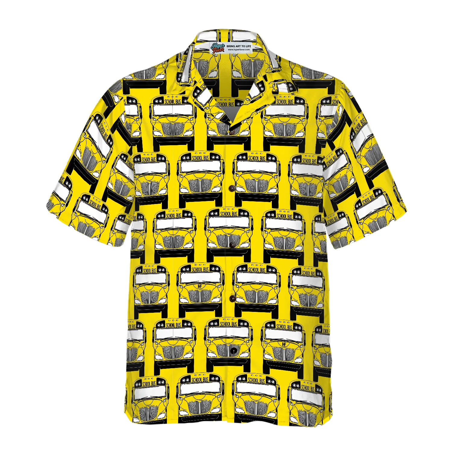 Bus Driver School Bus Pattern Hawaiian Shirt, Best Gift For Husband, Wife, Boyfriend, Girlfriend, Friend, Family