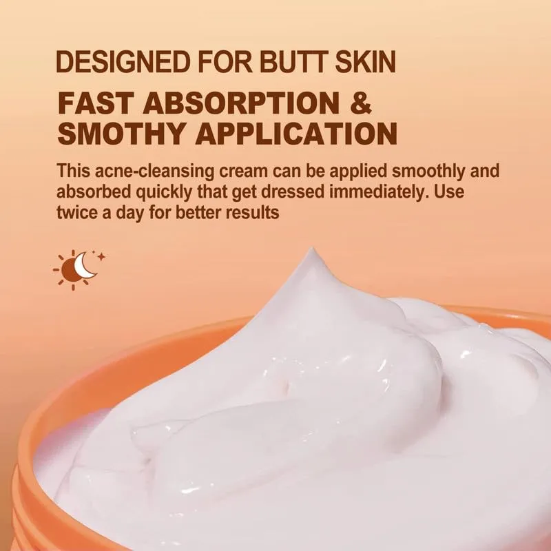 Butt Acne Clearing Cream, Butt Thigh Skin Care Clears Buttocks Zits, Pimples and Dark Spots, Moisturize Cream with Salicylic Acid & Tea Tree, Skin Delicate and Smooth Body Care 5.46 oz