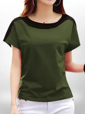 Butterfly Cut T-shirt Olive