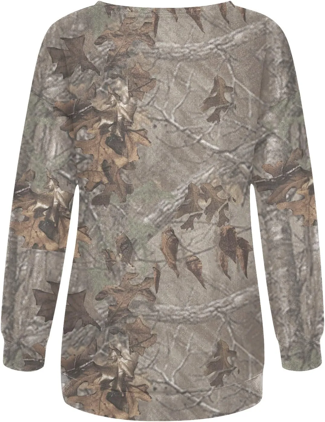 Camo Sweatshirts for Women Maplr Leaf Print Crewneck Sweatshirts Long Sleeve Oversized Pullover Fall Camo Sweater