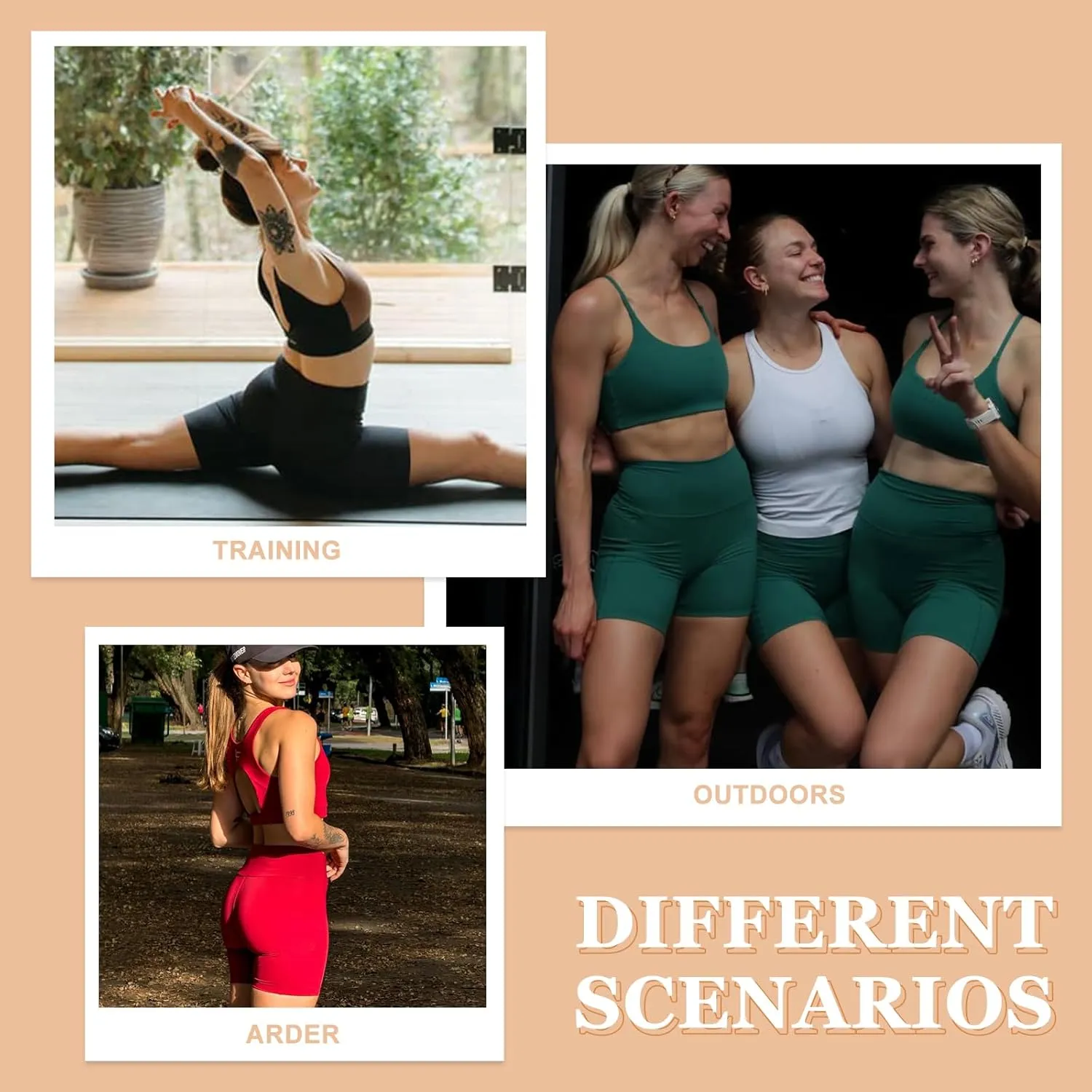 CAMPSNAIL Workout Biker Shorts Women - 3"/5"/8" High Waisted Tummy Control Spandex Booty Volleyball Shorts for Yoga Dance