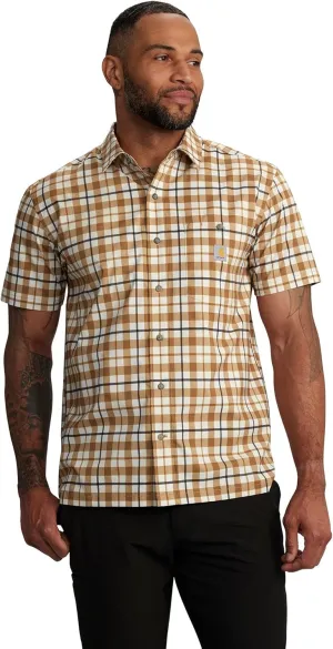 Carhartt Men's Force Sun Defender Relaxed Fit Lightweight Short-Sleeve Plaid Shirt