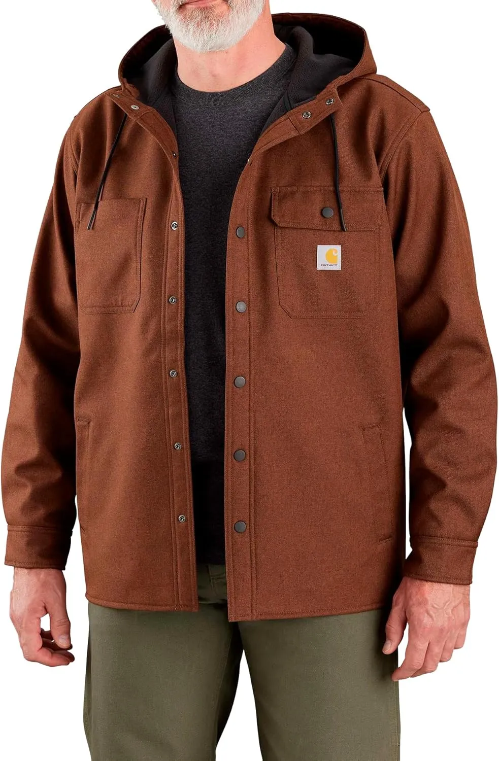 Carhartt Men's Rain Defender Relaxed Fit Heavyweight Hooded Shirt Jacket