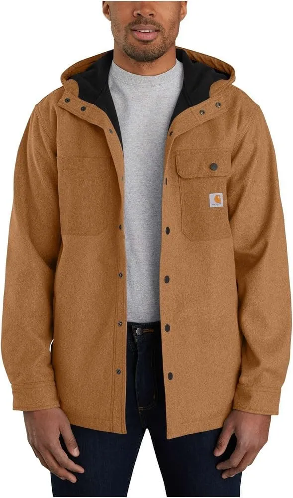 Carhartt Men's Rain Defender Relaxed Fit Heavyweight Hooded Shirt Jacket