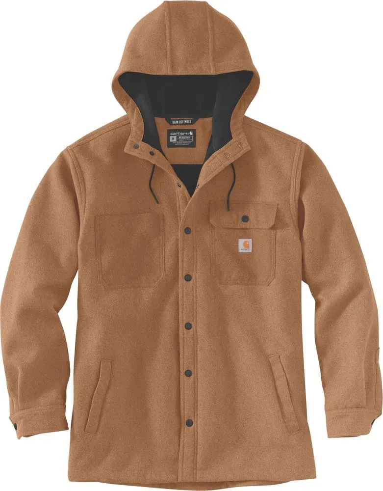 Carhartt Men's Rain Defender Relaxed Fit Heavyweight Hooded Shirt Jacket