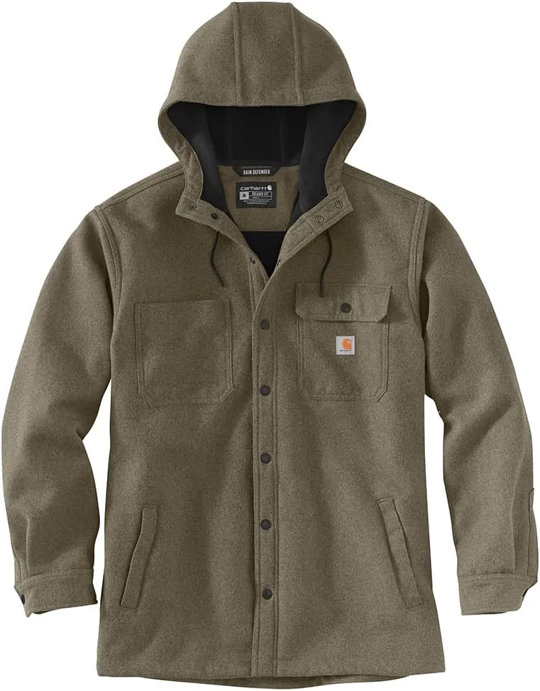 Carhartt Men's Rain Defender Relaxed Fit Heavyweight Hooded Shirt Jacket