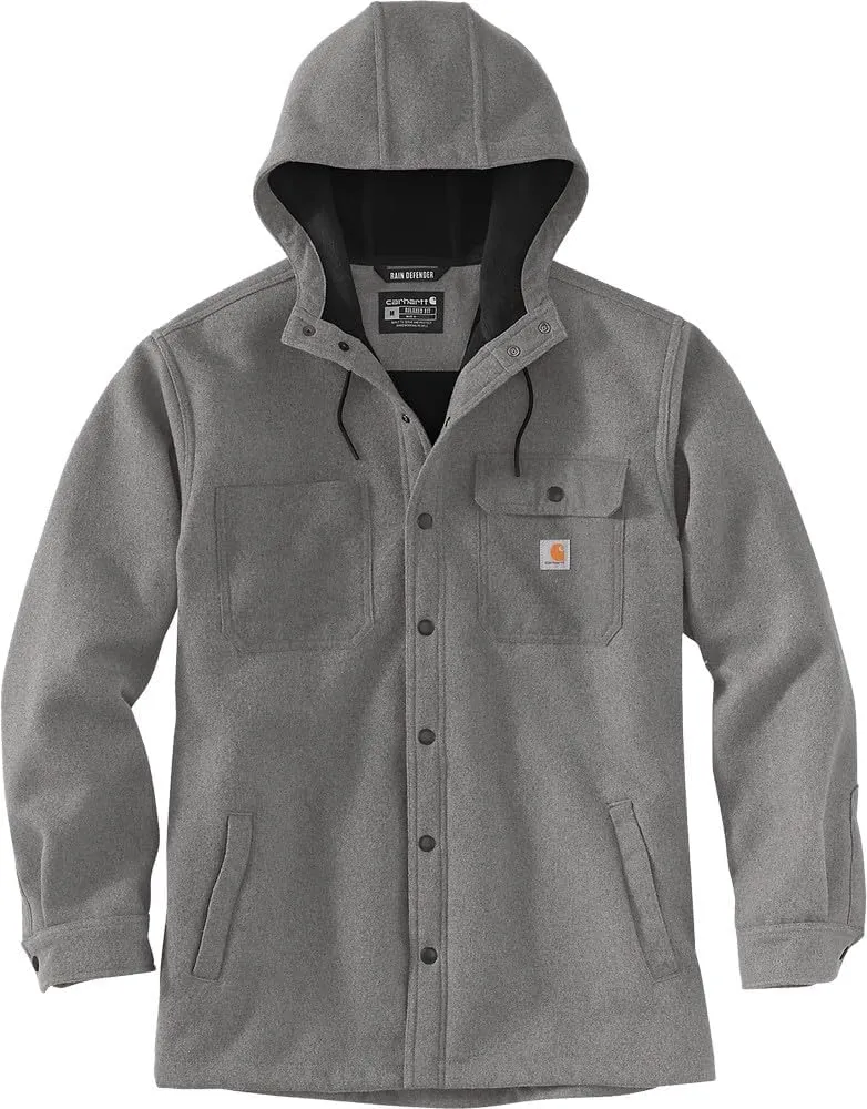 Carhartt Men's Rain Defender Relaxed Fit Heavyweight Hooded Shirt Jacket