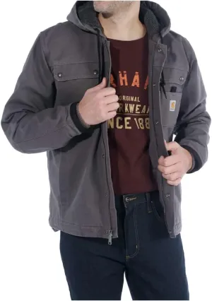 Carhartt Men's Relaxed Fit Washed Duck Sherpa-Lined Utility Jacket
