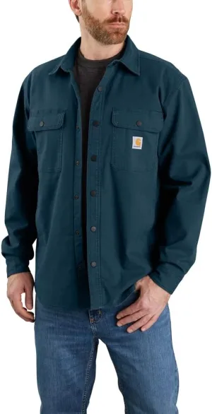 Carhartt Men's Rugged Flex Relaxed Fit Canvas Fleece-Lined Shirt Jac