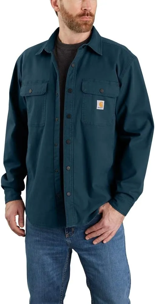 Carhartt Men's Rugged Flex Relaxed Fit Canvas Fleece-Lined Shirt Jac