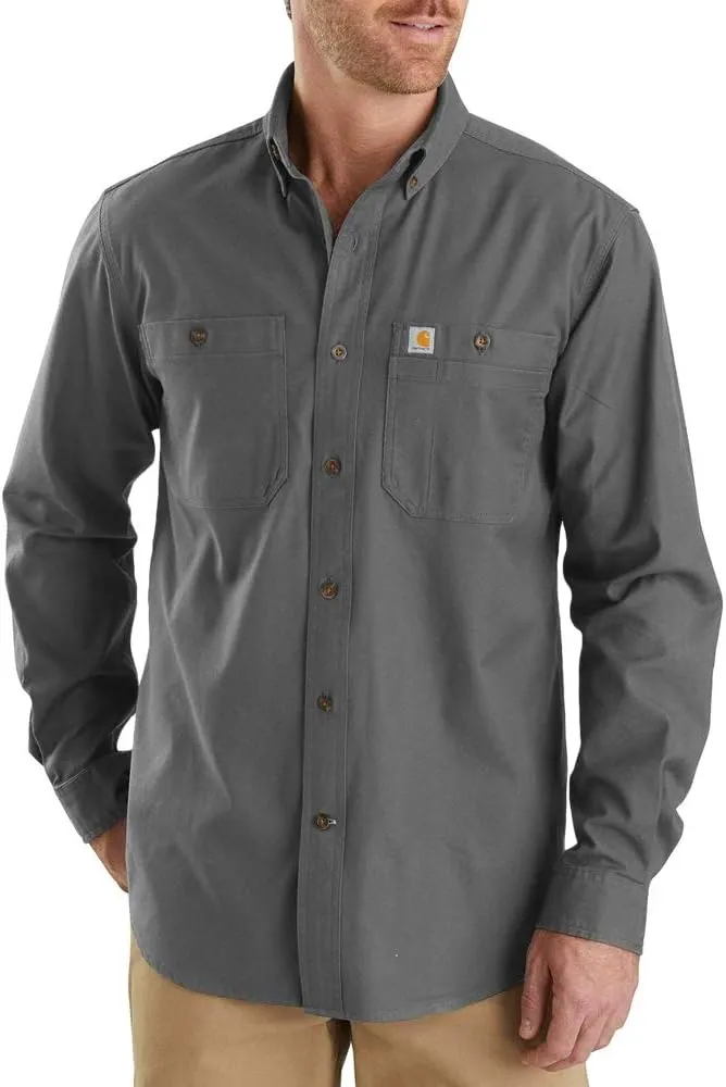 Carhartt Men's Rugged Flex Relaxed Fit Midweight Canvas Long-Sleeve Shirt