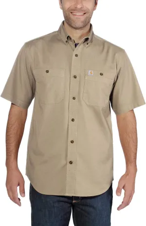 Carhartt Men's Rugged Flex Relaxed Fit Midweight Canvas Short-Sleeve Shirt