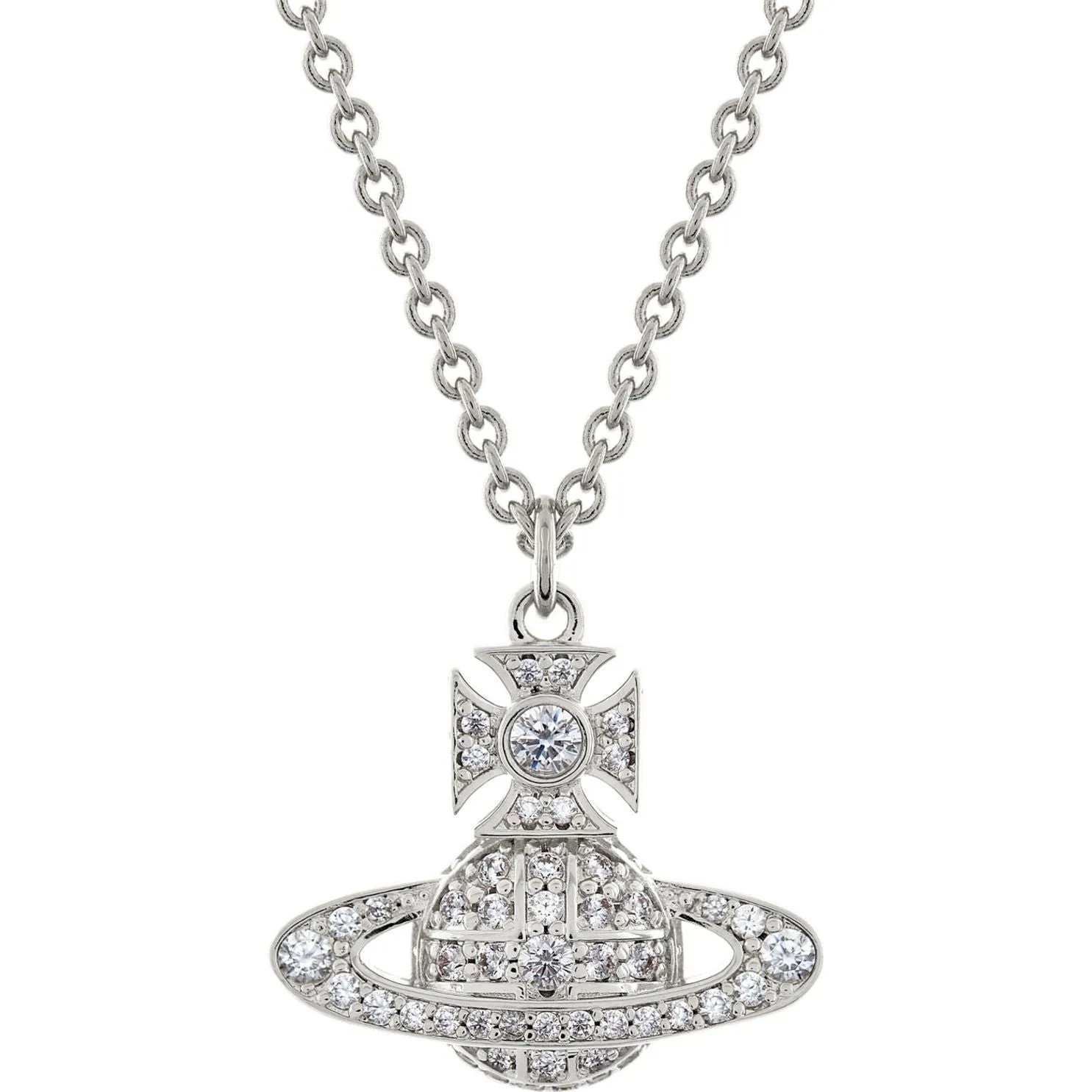 Carmela Bas Relief Pendant Platinum/White