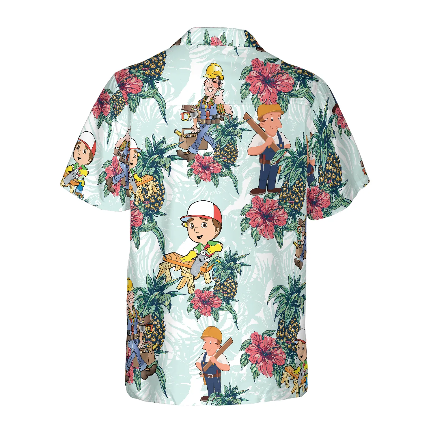 Carpenter Pineapple Seamless Pattern Hawaiian Shirt, Best Gift For Cartoon Lover, Friend, Family