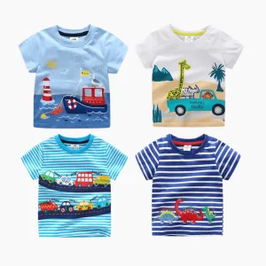Cartoon Print Boys T Shirt