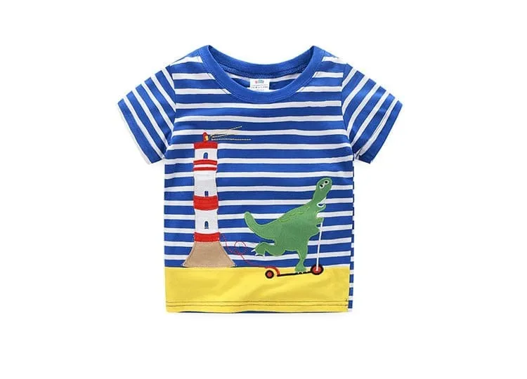 Cartoon Print Boys T Shirt