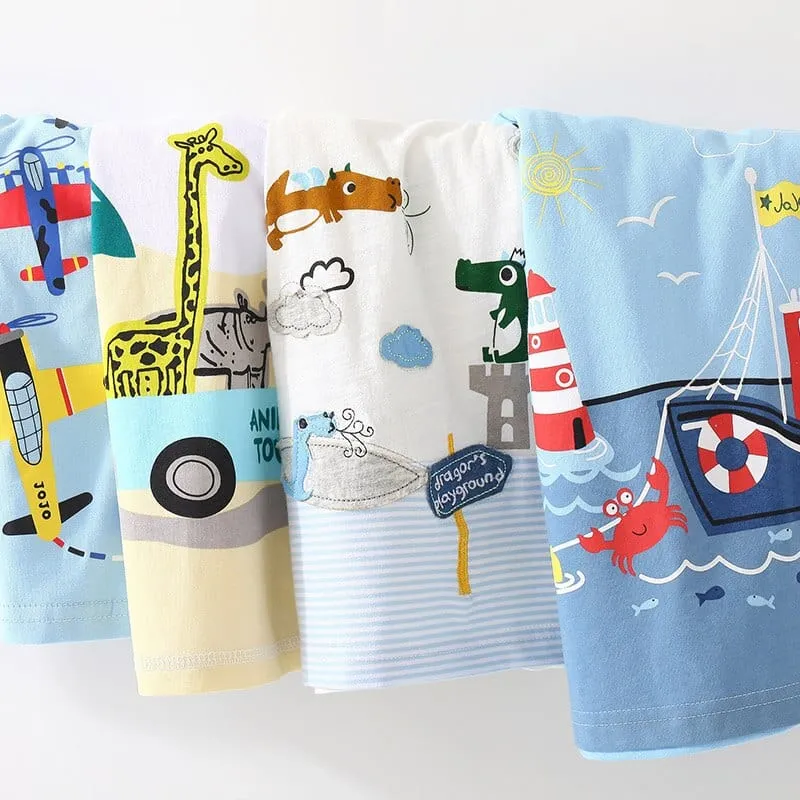 Cartoon Print Boys T Shirt
