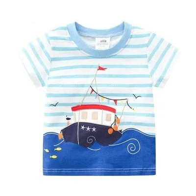 Cartoon Print Boys T Shirt