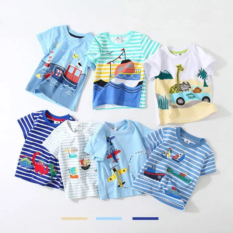 Cartoon Print Boys T Shirt