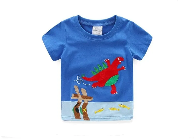 Cartoon Print Boys T Shirt