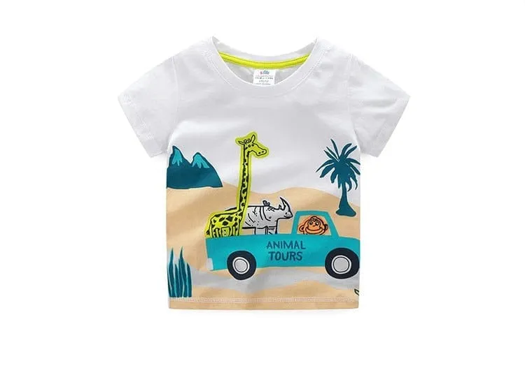 Cartoon Print Boys T Shirt