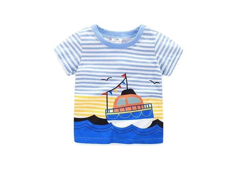 Cartoon Print Boys T Shirt