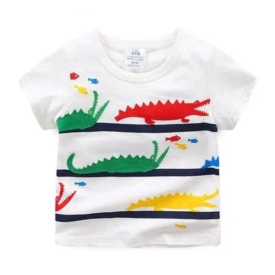 Cartoon Print Boys T Shirt