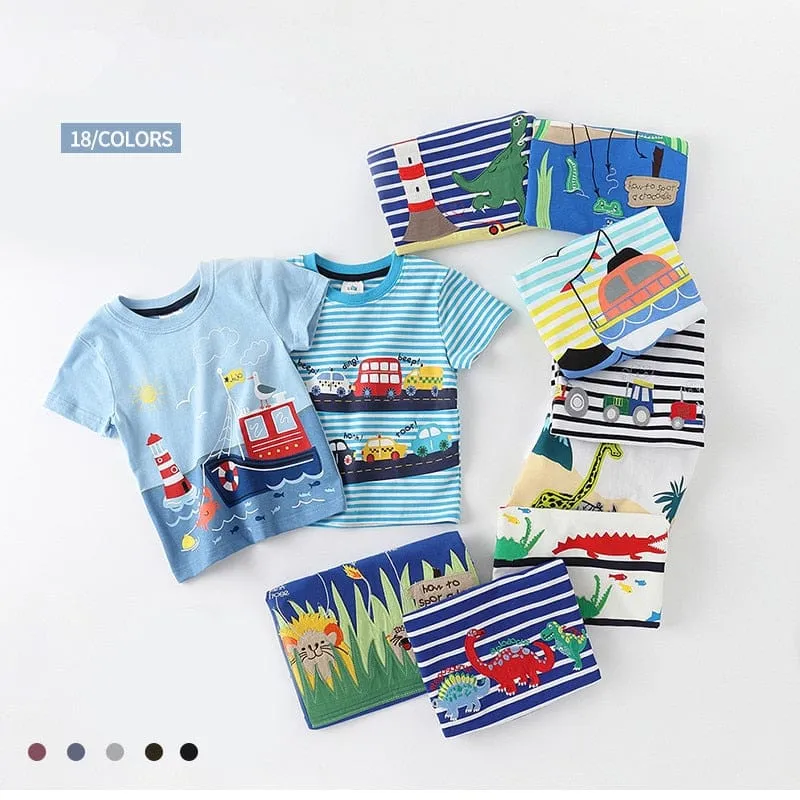 Cartoon Print Boys T Shirt