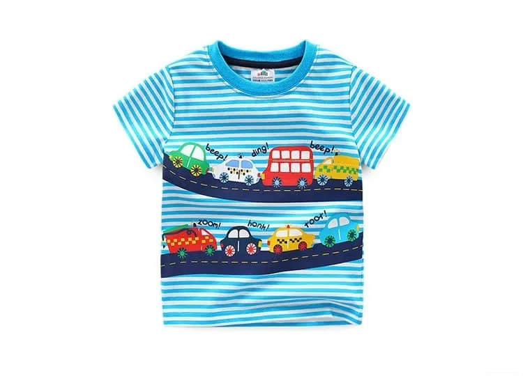 Cartoon Print Boys T Shirt