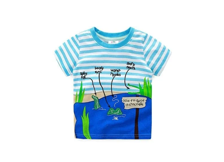 Cartoon Print Boys T Shirt