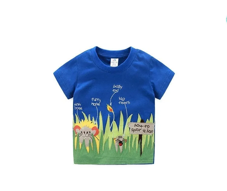 Cartoon Print Boys T Shirt
