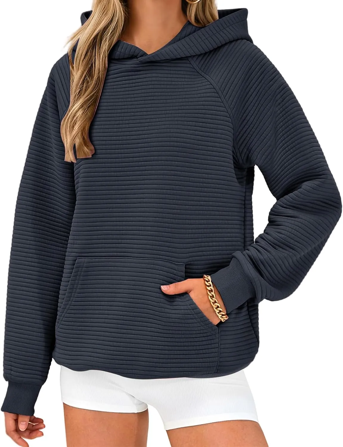Casual Hoodies for Women Trendy Long Sleeve Sweatshirts Soild Color Oversized Hoodie Fall Pullover