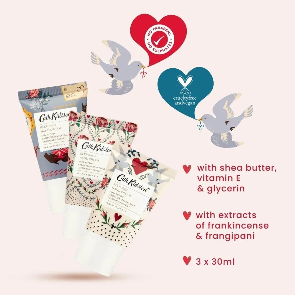 Cath Kidston 30ml Keep Kind Hand Cream Toiletry Gift Set Trio