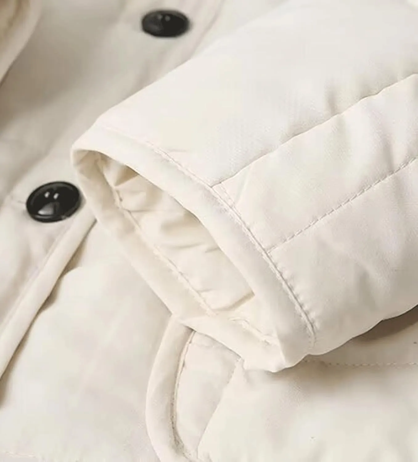 CHARTOU Women's Cotton Button Down Puffer Coat Winter Lightweight Quilted Jacket Casual loose Padded Coat Warm