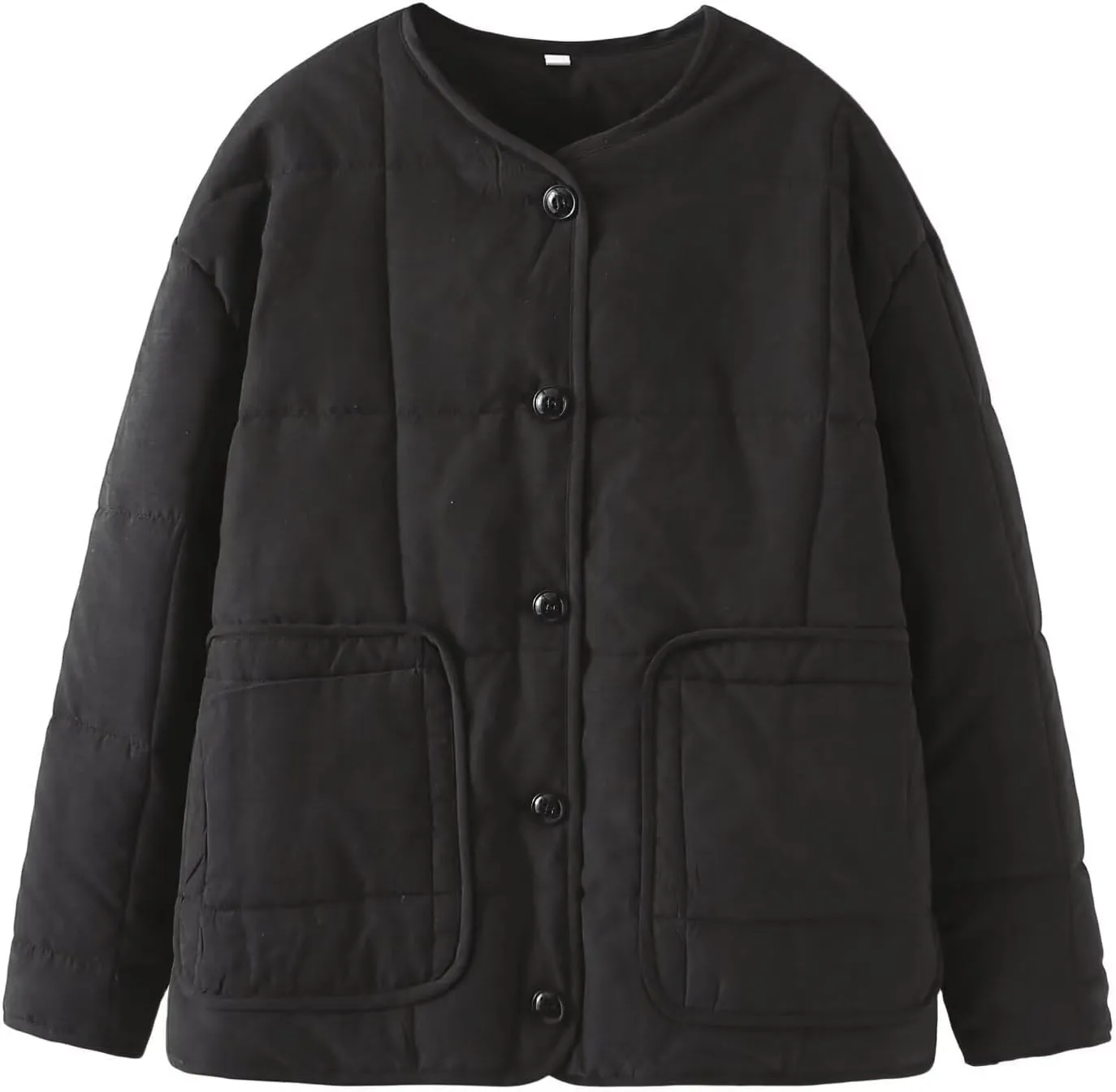 CHARTOU Women's Cotton Button Down Puffer Coat Winter Lightweight Quilted Jacket Casual loose Padded Coat Warm