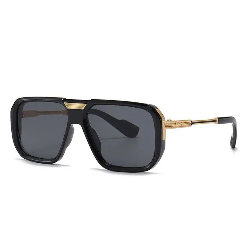 Chic Retro Square Gradient Sunglasses with Rivet Details - UV400 Protection Fashion Shades