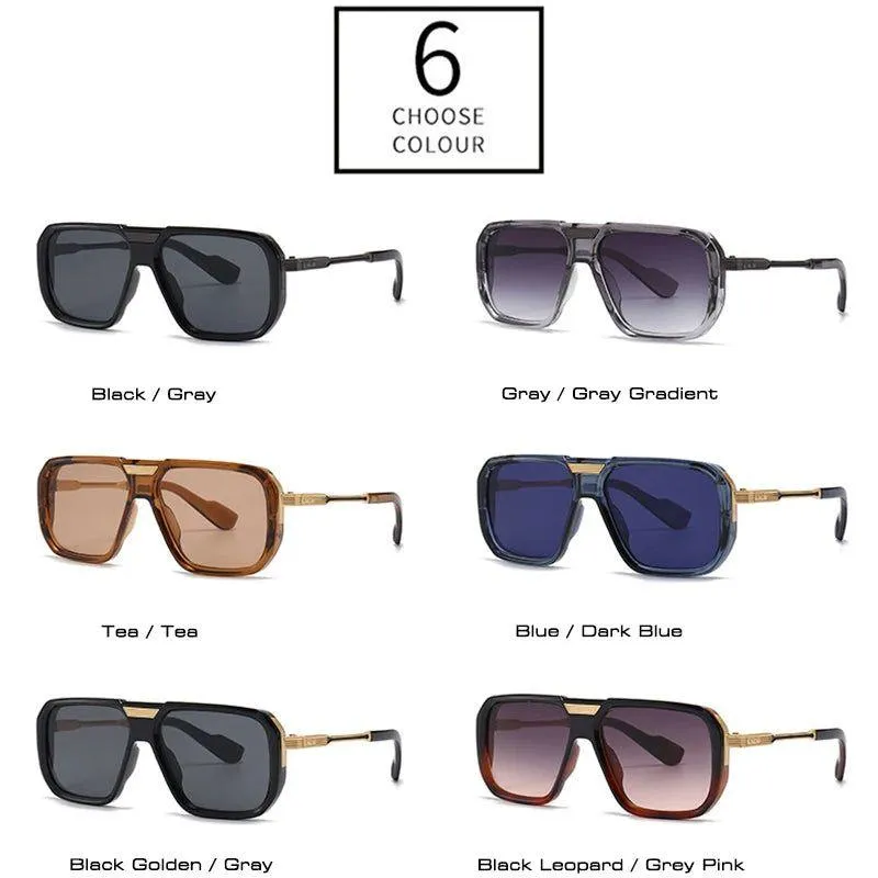 Chic Retro Square Gradient Sunglasses with Rivet Details - UV400 Protection Fashion Shades