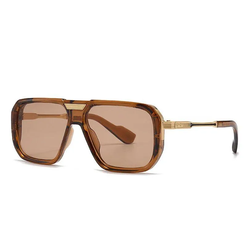 Chic Retro Square Gradient Sunglasses with Rivet Details - UV400 Protection Fashion Shades